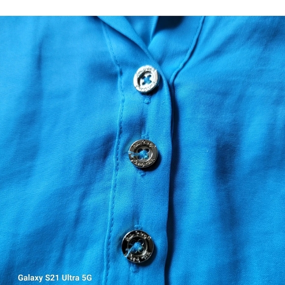 Lilly Pulitzer Everglades Tunic Long Roll Tab Sleeve Blouse Blue Size XS - Picture 5 of 9